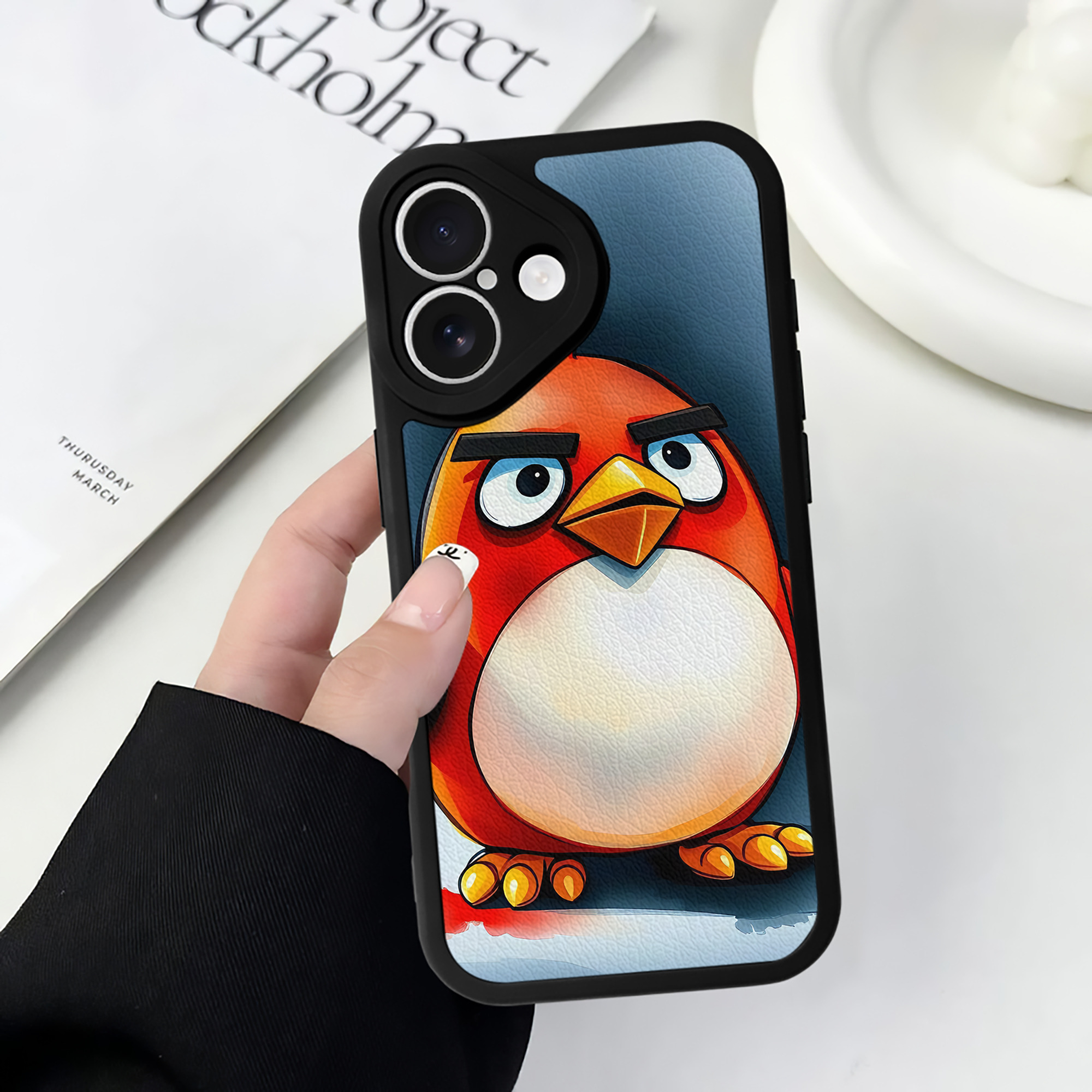 （画像用） Angry Birds アングリーバード 【iPhone 16シリーズ対応】シリコンスマホケース（レザー調） 材質：シリコン